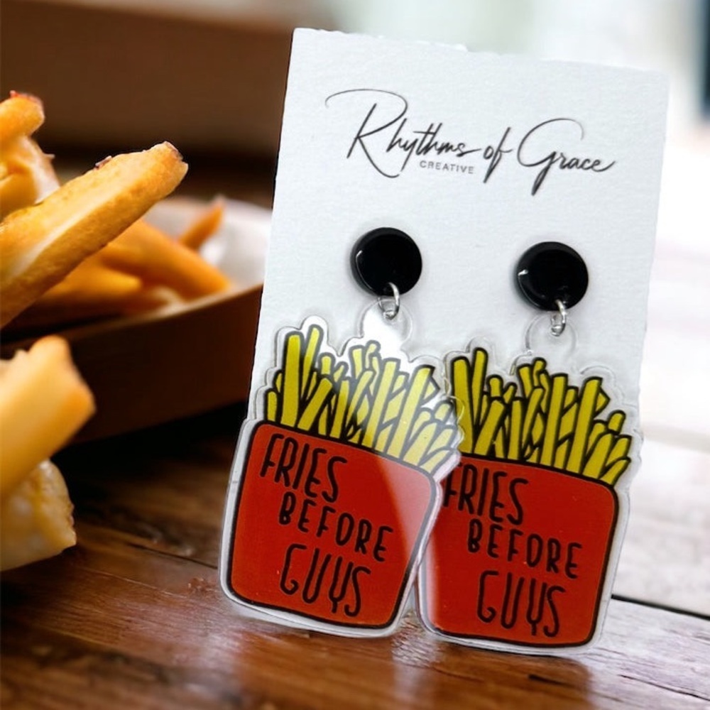 Fries Before Guys: Sassy Fast Food Earrings for Fierce Foodies! 🍟 NWT Jewelry